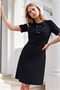 Black Eyelet Detail Dress, Image 1 of 4