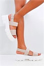 Natural  Quilted Chunky Rigid Sandals, Image 3 of 4