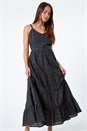Black Petite Tie Detail Broderie Dress, Image 2 of 5
