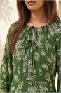 Green Floral Keyhole Tie Midi Dress, Image 4 of 4