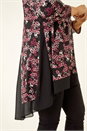 Pink Curve Floral High Low Chiffon Top, Image 5 of 5