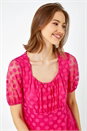 Cerise Textured Spot Print Smock Top, Image 1 of 5