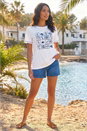 Ivory  Textured Shell Print T-Shirt, Image 2 of 4