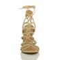Natural AJVANI Natural High Heel Lace Up Strappy Sandals, Image 6 of 6