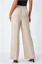 Stone Wide Leg Tie Waist Stretch Trouser, Image 3 of 5