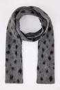 Grey Leopard Print Brushed Knit Soft Winter Scarf, Image 2 of 4