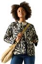 Beige Mira Abstract Floral Padded Jacket, Image 4 of 5