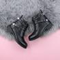 Black Low Heel Biker Ankle Boots, Image 4 of 6