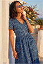Navy  Petite Ditsy Floral Pocket Dress, Image 2 of 4