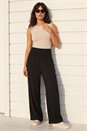 Black Shirred Wide Leg Trouser, Image 2 of 4