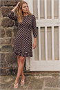Chocolate Polka Dot Frill Dress, Image 2 of 4