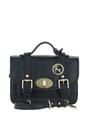 Black Stylish Real Leather Medium Satchel Bag, Image 1 of 4