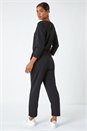 Black Elasticated Waist Stretch Jumpsuit , Image 3 of 5