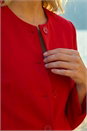 Red Crepe Textured Suit Jacket, Image 5 of 5