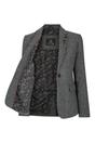 Grey Infinity Leather Grey Tweed 1920s Herringbone Grey Blazer, Image 4 of 6