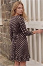 Chocolate Polka Dot Frill Dress, Image 3 of 4