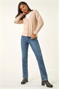 Beige Buttoned Soft Knit Cardigan, Image 2 of 5