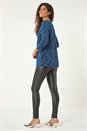 Blue Shimmer Zig Zag Pleat Front Top, Image 3 of 5