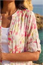 Pink Floral Print Longline Blouse, Image 4 of 4