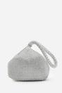 Silver Nicki Diamante Mini Chainmail Pouch Bag, Image 1 of 3