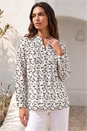 Ivory  Floral Embroidered Pintuck Top, Image 3 of 4