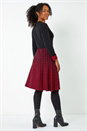 Red Petite Contrast Knit Jumper Dress, Image 3 of 5
