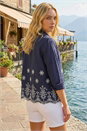 Navy  Broderie Cotton Lace Jacket, Image 4 of 5
