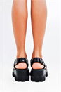 Black Quilted Chunky Rigid Sandals, Image 4 of 4
