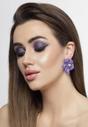 Purple AVANT-GARDE PARIS Purple Floral Pearl Stud Earrings In Light Pink, Image 4 of 5