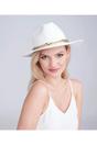 White Khari - Embellished Straw Fedora - White, Image 1 of 2