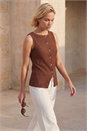 Chocolate Buttoned Stretch Blouse , Image 2 of 4