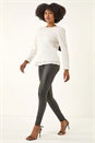 Black Coated Faux Leather Jeggings, Image 3 of 5