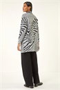 Grey Multi Animal Print Soft Knit Cardigan, Image 4 of 6