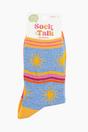Blue Sunshine Waves Striped Bamboo Socks - Blue, Image 4 of 4
