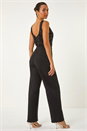 Black Contrast Sequin Bodice Jumpsuit, Image 1 of 5