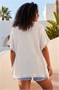 Ivory  Curve Crochet Top , Image 3 of 4