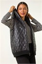 Black Reversible Hooded Knit Gilet, Image 5 of 8