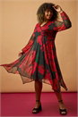 Red Curve Floral Print Wrap Stretch Midi Dress, Image 6 of 7