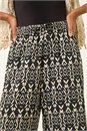 Black Crinkle Print Tie Detail Trousers, Image 5 of 5