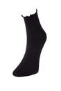 Multi Three Pack Cotton Ribbed Knit Socks with Lettuce Edge Detail, Image 3 of 5