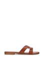 Brown 'Charley' Open Toe Slip On Slider Sandals With Square Toe, Image 1 of 5