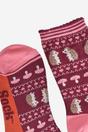 Pink Hedgehog Fair Isle Bamboo Socks, Image 4 of 5