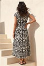 Black Aztec Print Midi Smock Dress, Image 3 of 4