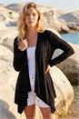 Black Waterfall Front Jersey Cardigan, Image 1 of 4