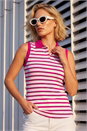 Pink Stripe Collar Vest Top, Image 2 of 4