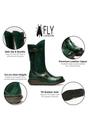 Dark Green Womens Mid-Calf Platform Boots-MES2913, Image 3 of 8