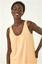 Peach V-Neck Stretch Jersey Vest Top, Image 4 of 5
