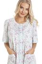 Aqua Camille Lingerie Aqua Short Sleeve Button Up Floral Nightdress, Image 5 of 6