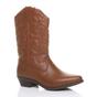 Tan Low Cuban Heel Embroidered Cowboy Western Boots, Image 1 of 6