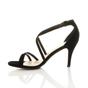 Black AJVANI Black High Heel Crossed Straps Buckle Strappy Sandals, Image 3 of 6